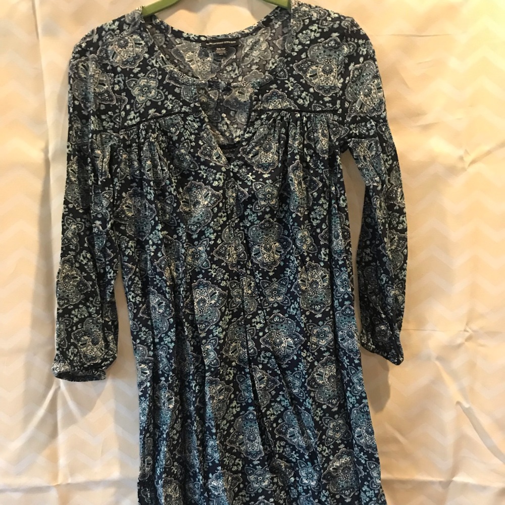 Blue long sleeve dress